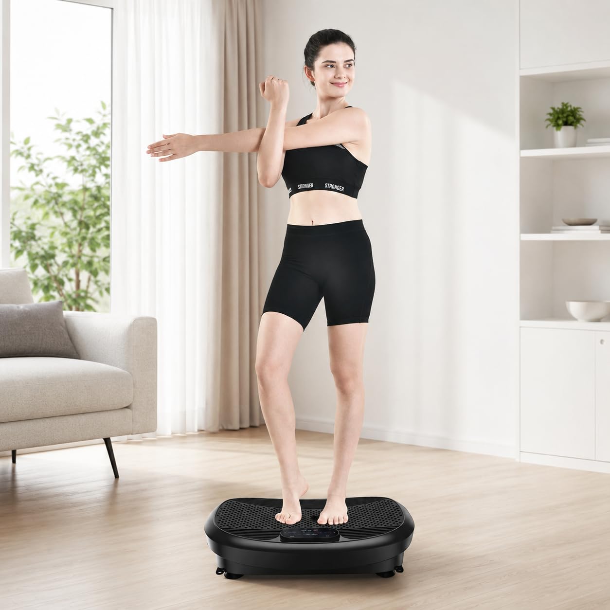Maszyna do ćwiczeń z płytą wibracyjną – platforma trójsilnikowa 4D z trybami oscylacji i pulsacji do fitnessu w domu, treningu całego ciała, zwiększa siłę i wytrzymałość