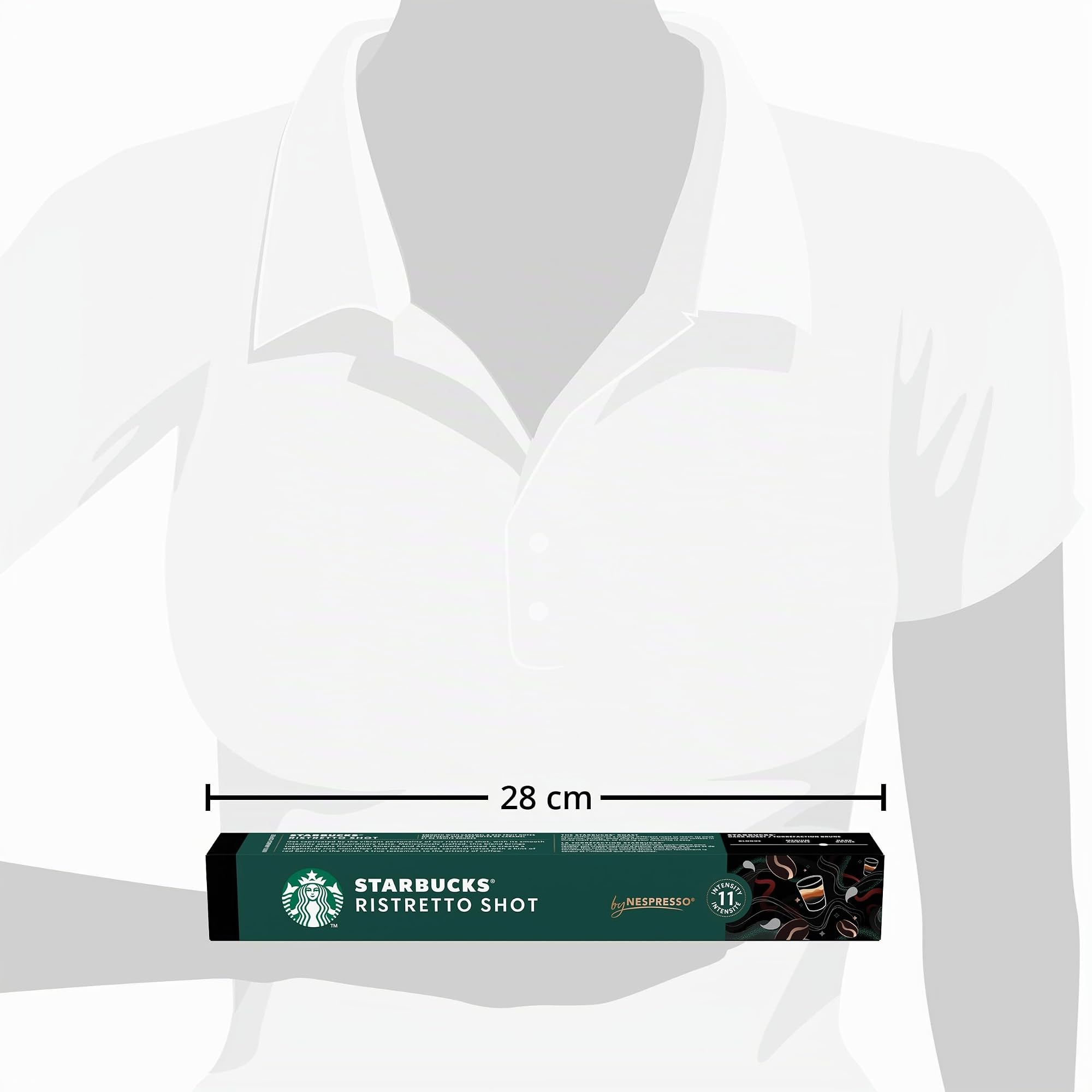 STARBUCKS Ristretto Shot by Nespresso, Torréfaction Brune, Capsules de Café 10 x 10 (100 capsules)