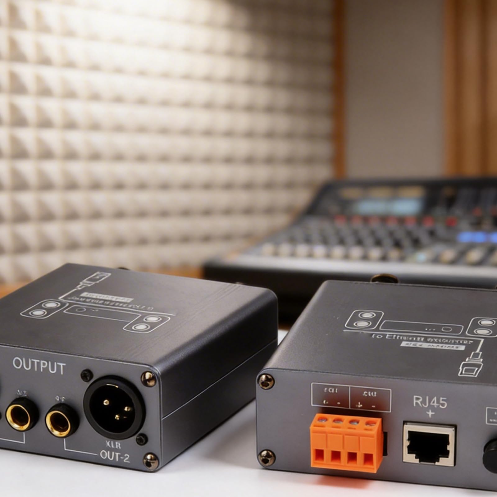 XLR 6,5mm Musica a Ethernet Extender con isolamento acustico per dispositivi professionali RJ45 Cat5 / Cat6 Ethernet Extender Sound Net Elongator