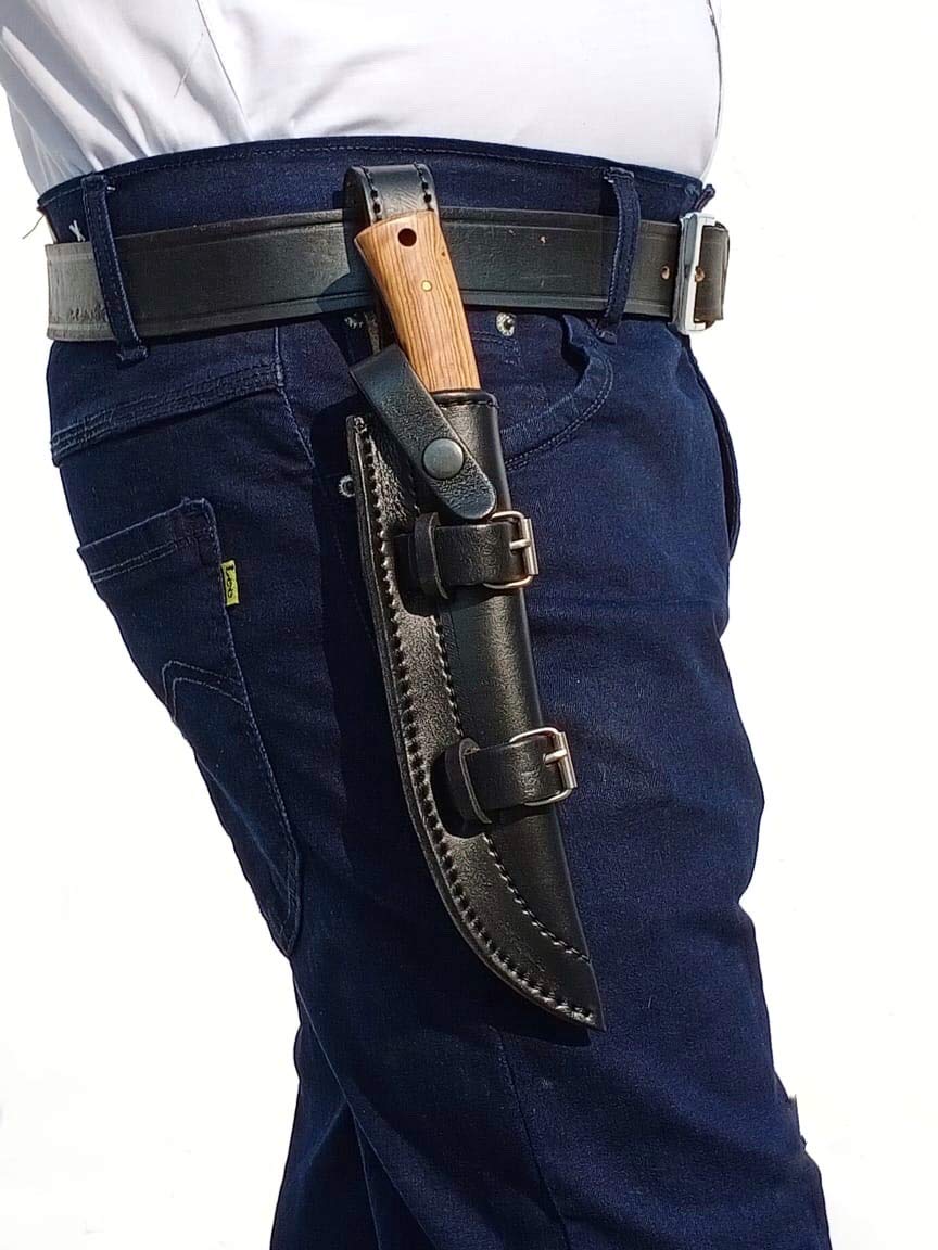 Ottoza Handmade Leather Knife Sheath SIDE DRAW Knife Sheath Bushcraft