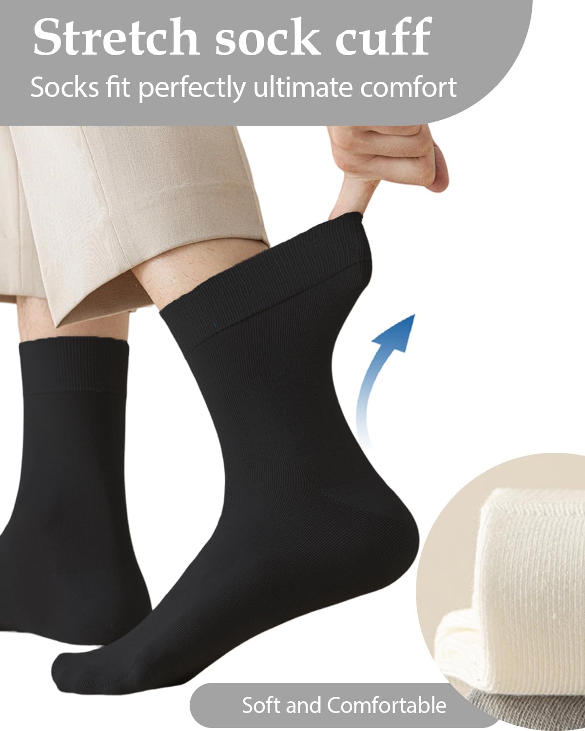 Men Casual Socks Mulberry Silk with Modal Material Soft, Breathable and Deodorant for Men - Image 5