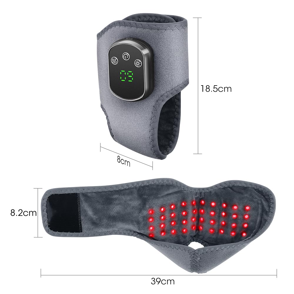 3 en 1 Masajeador de Pies y Tobillos Inalámbrico con Calor, Luz Roja y Vibración, Portátil Eléctrico tobillera masaje para fascitis plantar Regalo para Relax Diario