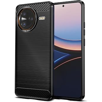 Case Compatible with Xiaomi Poco F7 Ultra/Redmi K80 Pro Ultra Thin Mobile Phone Case with Shock Absorption Protective Case Made of Carbon Fibre TPU Black