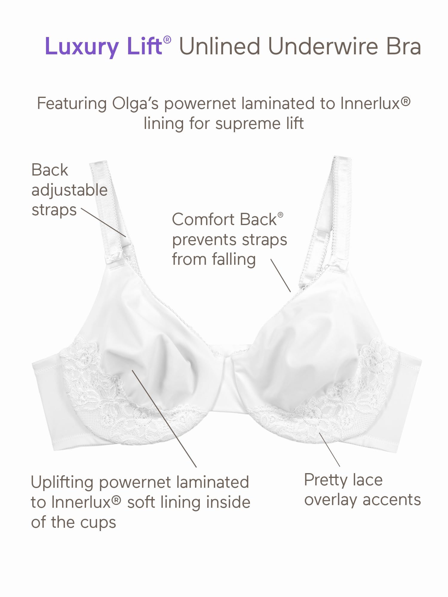 Olga Damen Luxury Lift Bra BH, 2,3 cm
