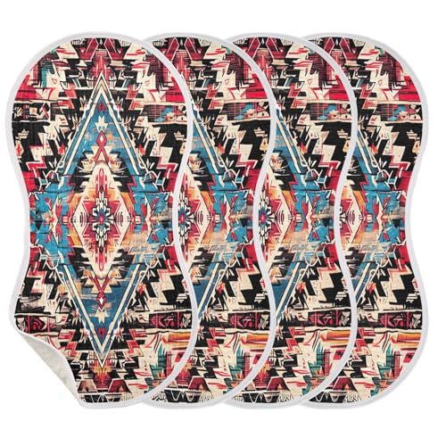 Image of GOODOLD Southwestern Navajo Tribal Muslin Baby Burp Cloths - Super Absorbent and Soft Burping Rags - Cotton Burp Clothes Set for Boys and Girls, 4 Pack