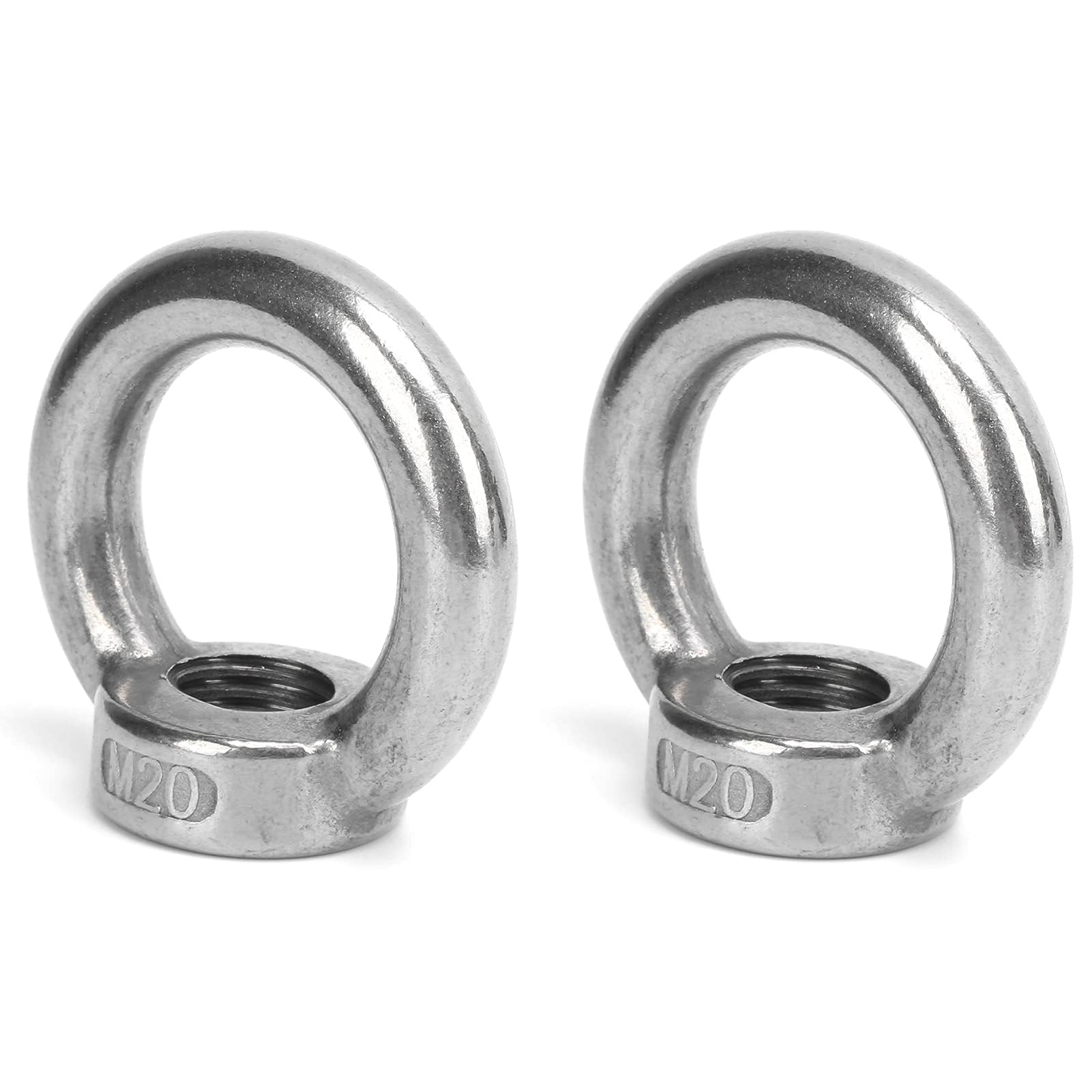 Tuercas de ojo, 2 piezas Anillo de elevación de acero inoxidable Tuercas roscadas hembra Tuerca de bucle Tuerca de tornillo de ojo Forma de Anillo Hembra Sujetador para yates barcos a motor barcos