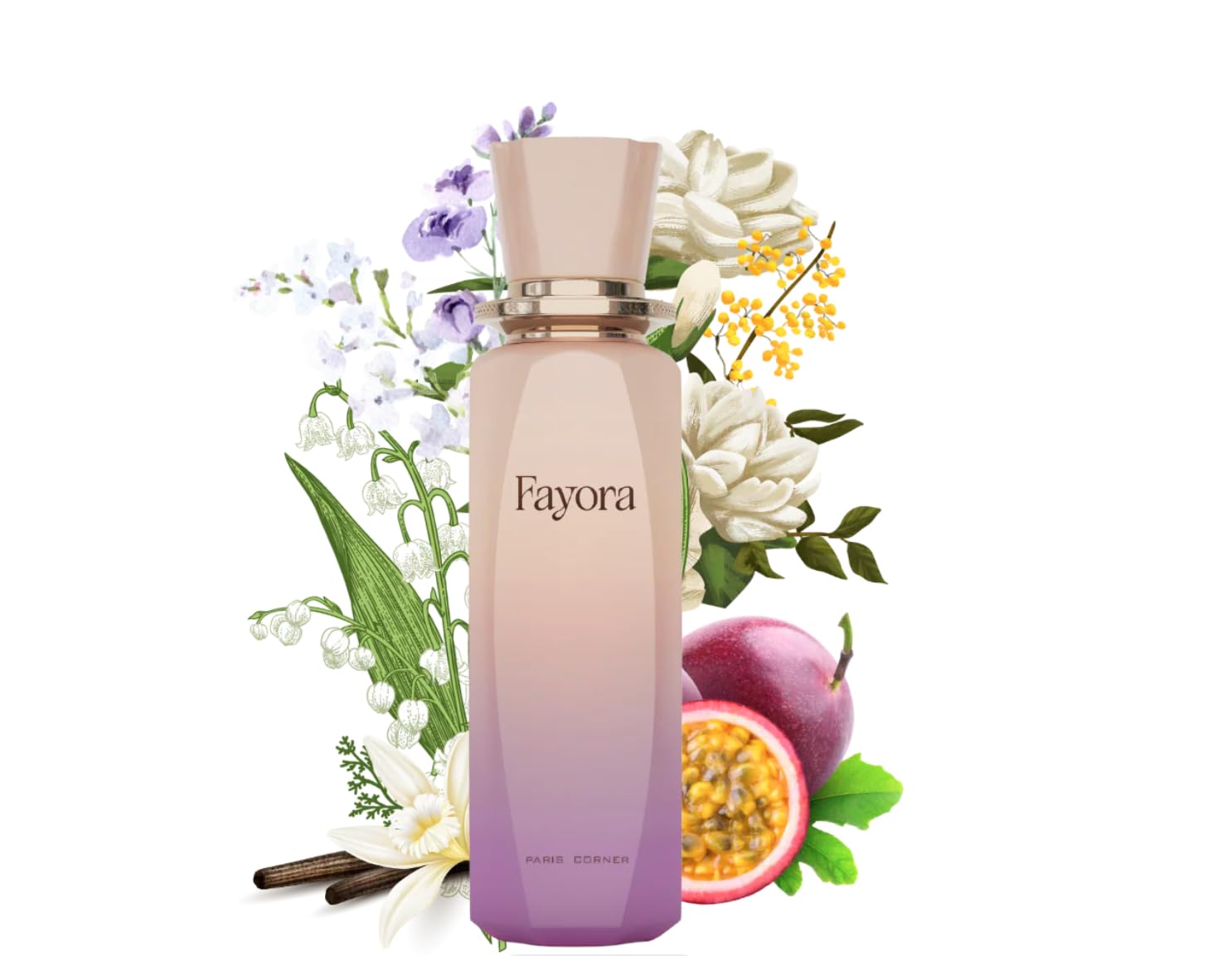 Fayora Eau de Parfum, Perfume Árabe para Mujer, 100 ml, Fragancia Dulce y Frutal, Larga Duración
