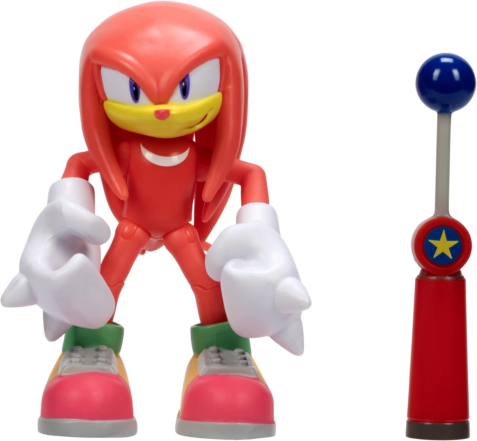 - 4-Inch Action Figure Modern Knuckles with Blue Checkpoint Collectible Toy