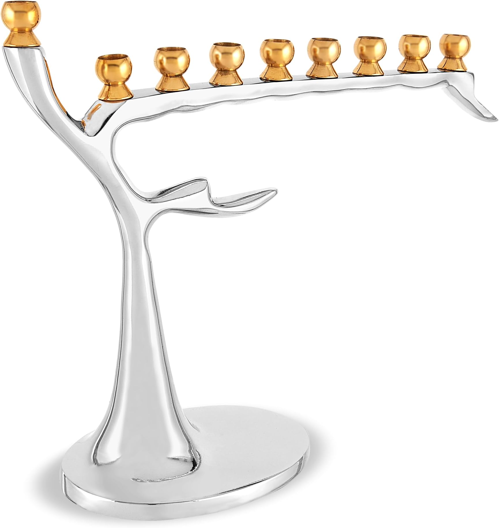 Zion Judaica Chanukah Artistic Barren Winter Tree Candle Menorah Fits Hanukkah Candles or Oil Cups Tree of Life Designers Hanukkiah for Chanukkah and Year Round Judaica Collection