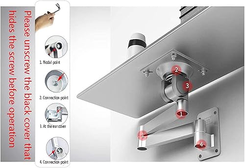 Miniatura 7 de Brazo de teclado de montaje en pared,Bandeja de montaje en brazo de tecladoratón,Plataforma de teclado ajustable Plata ser estante industrial