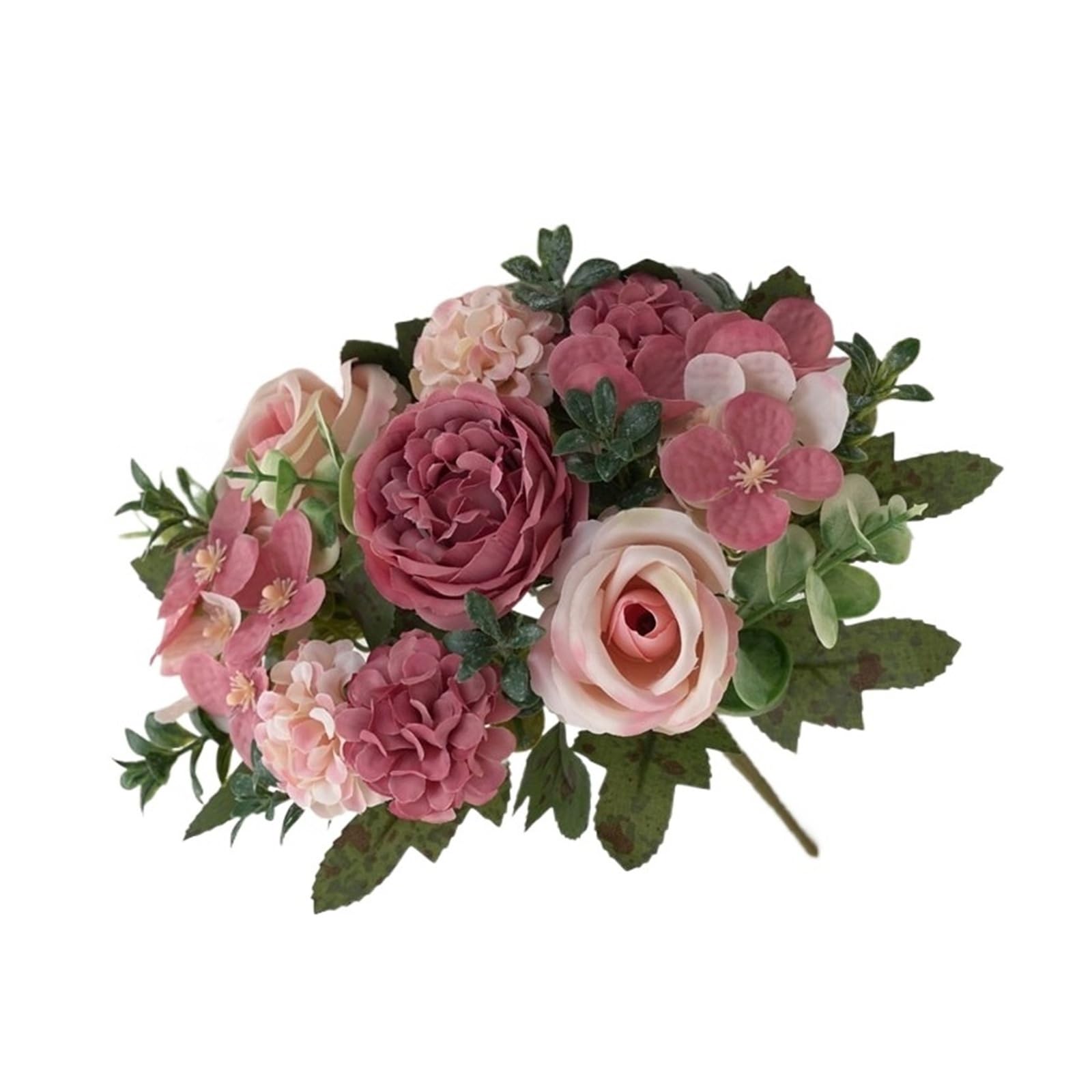 HamPaesk 4/5PCS Simulation Hydrangea Bouquet Silk Retro Fake Flower Shopping Mall Decoration Artificial Flowers(Pink rose,5pcs)