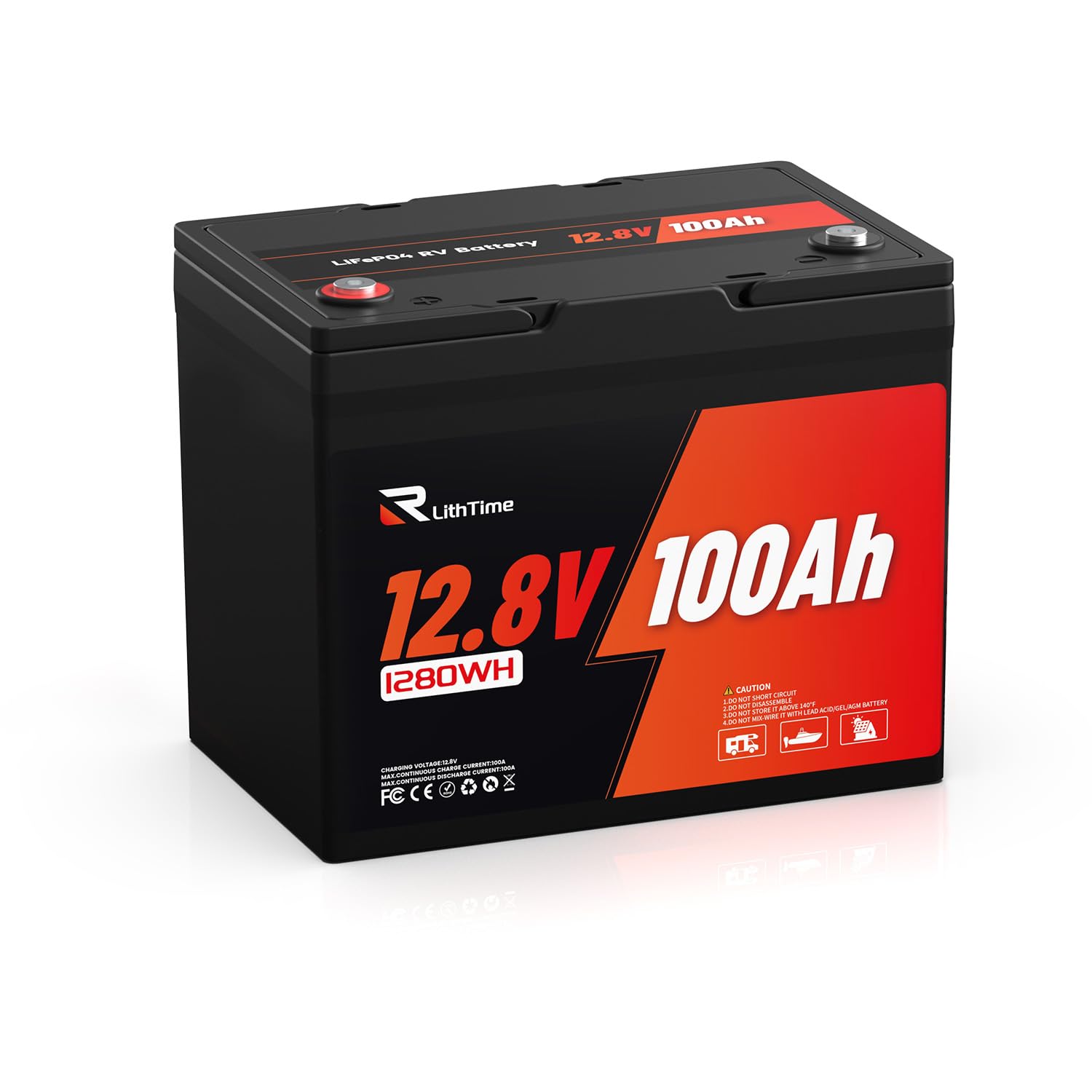 12V 100Ah LiFePO4 Batterie Group24 Format Mit Aluminiumrahmen 9.5Kg Leichtgewicht 100A BMS IP65 100Ah Lifepo4 Solarbatterie 12V 100Ah Für Wohnmobil Boot