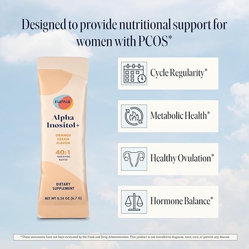 Miniatura 4 de FullWell Alpha Inositol+ - Paquetes de viaje, sabor a crema de naranja, 60 porciones