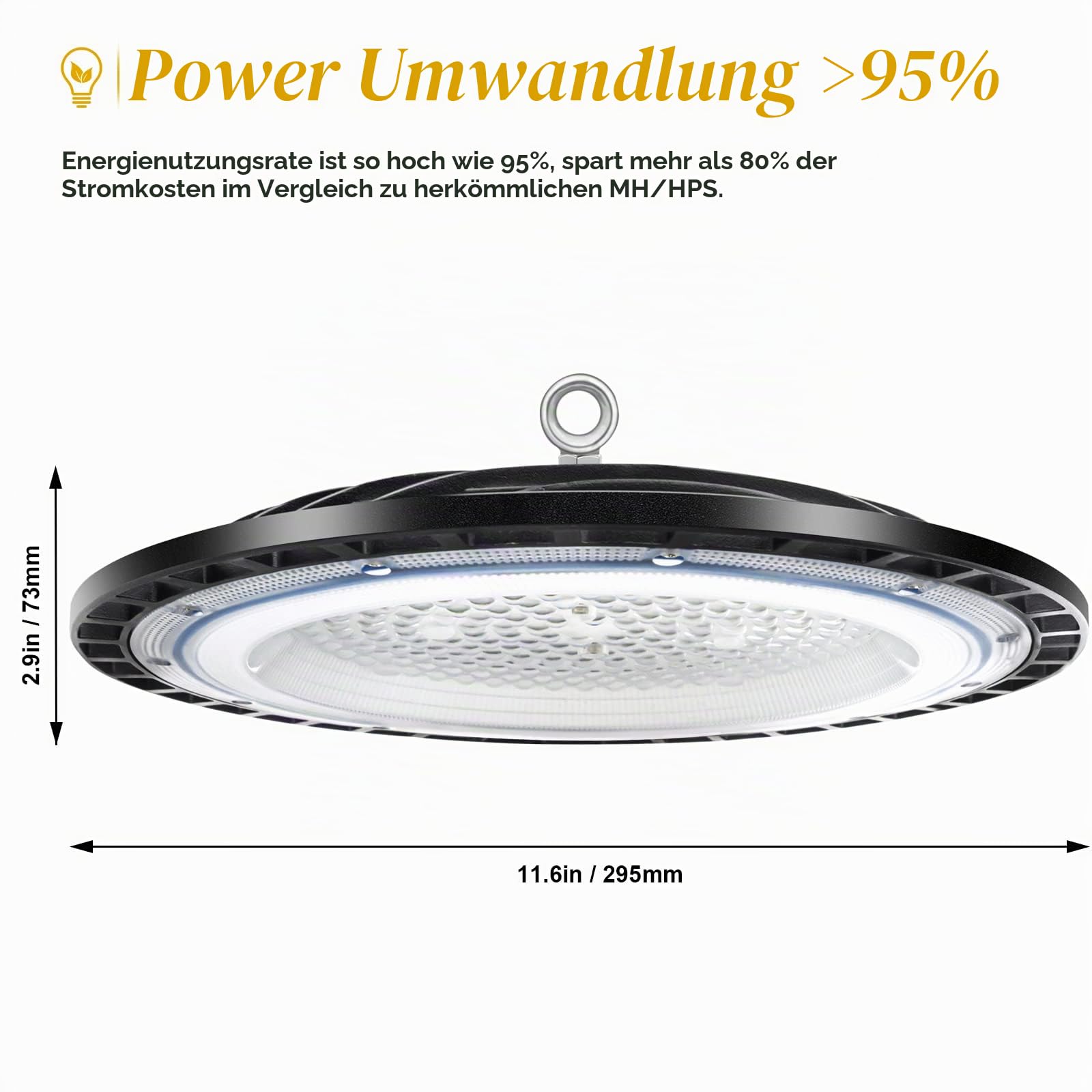 UFO Werkstattlampe LED Strahler Industrielampe Hallenbeleuchtung | 6500K kaltweiß IP65 High Bay Licht Werkstatt Deckenleuchte Industriestrahler für Fabriken Garage Lagerhaus, 4pcs 200W