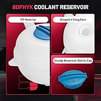 Vista 4 de BDFHYK Depósito de expansión de refrigerante del motor Depósito de desbordamiento compatible con Porsche Macan 2015-2018 3.0L 3.6L V6 Reemplazar