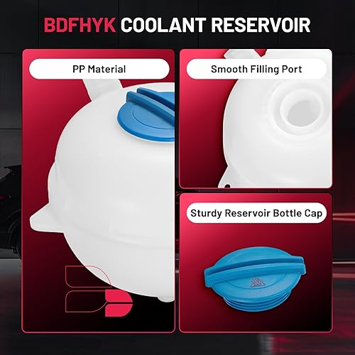 Miniatura 4 de BDFHYK Depósito de expansión de refrigerante del motor Depósito de desbordamiento compatible con Porsche Macan 2015-2018 3.0L 3.6L V6 Reemplazar