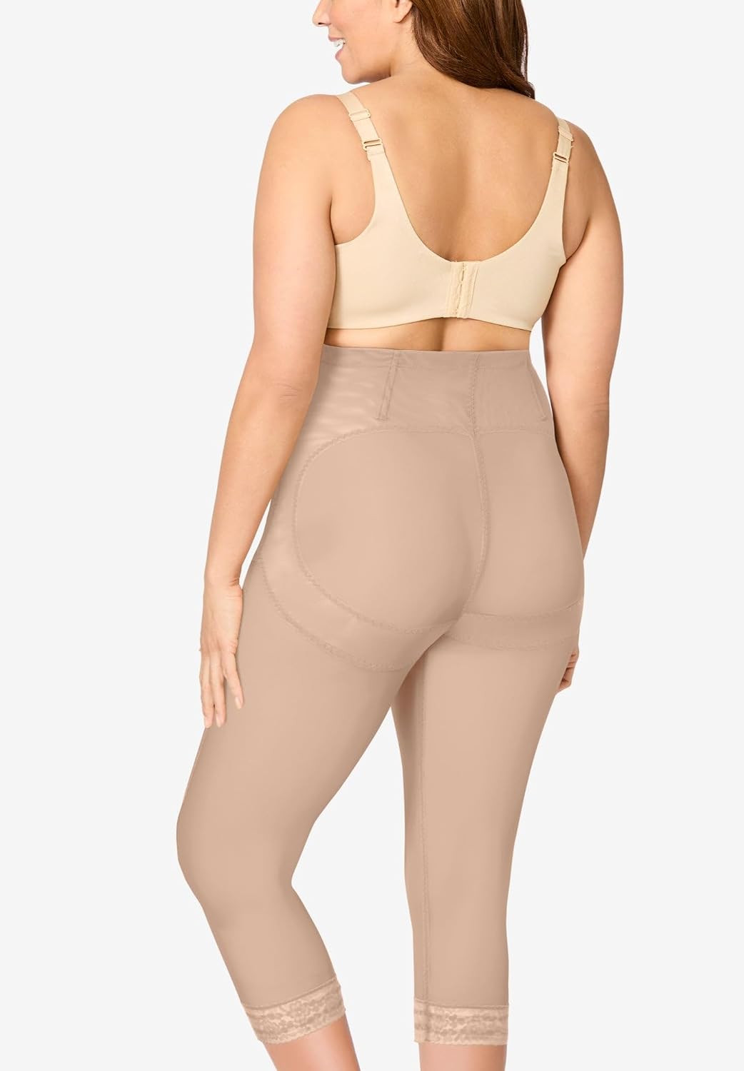 Secret Solutions Women's Plus Size High-Waist Capri Shaper