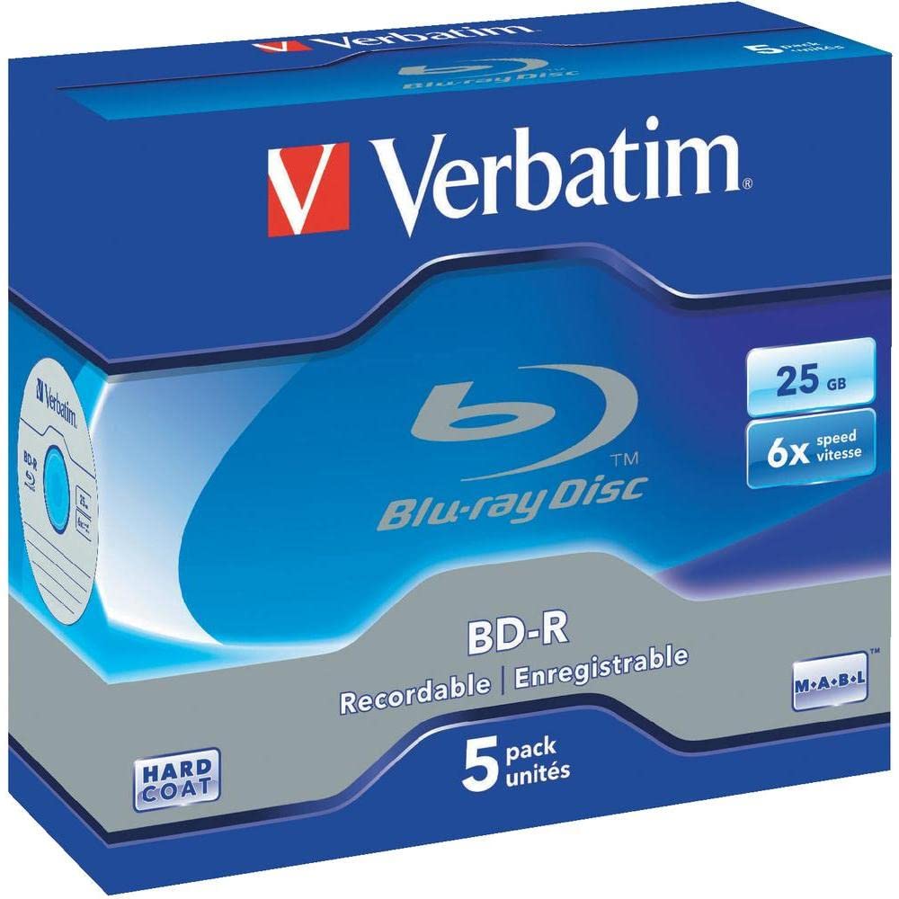 Verbatim® Blu-ray Disc™ - Caja de joyas (25 GB, 5 unidades), color negro