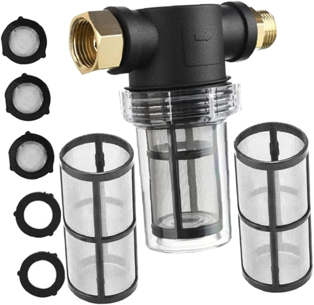 1set Inline Water Filter for Washing Machine and Garden Hose Sediment Filter Threaded Connector for Car Washing and Outdoor Use Made
