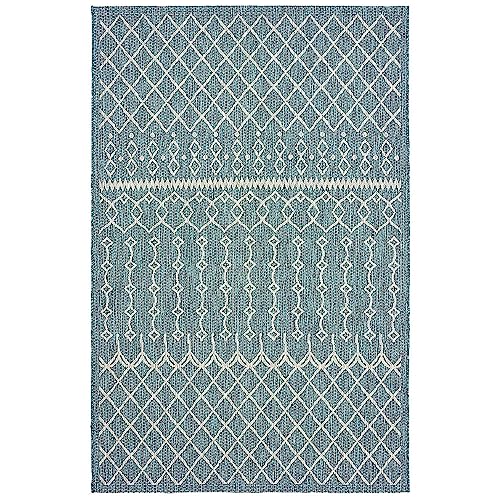 Lr Home Sun Shower Indoor/Outdoor Area Rug, 8' X 10', Blue/Gray #TOP8
