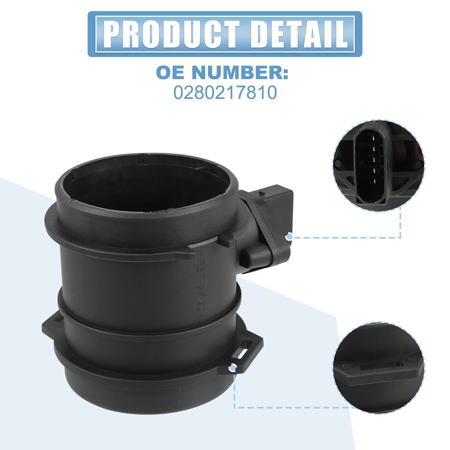 X AUTOHAUX 0280217810 Car Mass Air Flow Sensor Meter MAF Sensor Airflow Replacement for Mercedes-Benz SLK55 AMG 2005-2010 for Mercedes-Benz E500 2003-2006