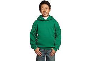 Fleece Unisex Kids Green Warm Pullover Hoodie