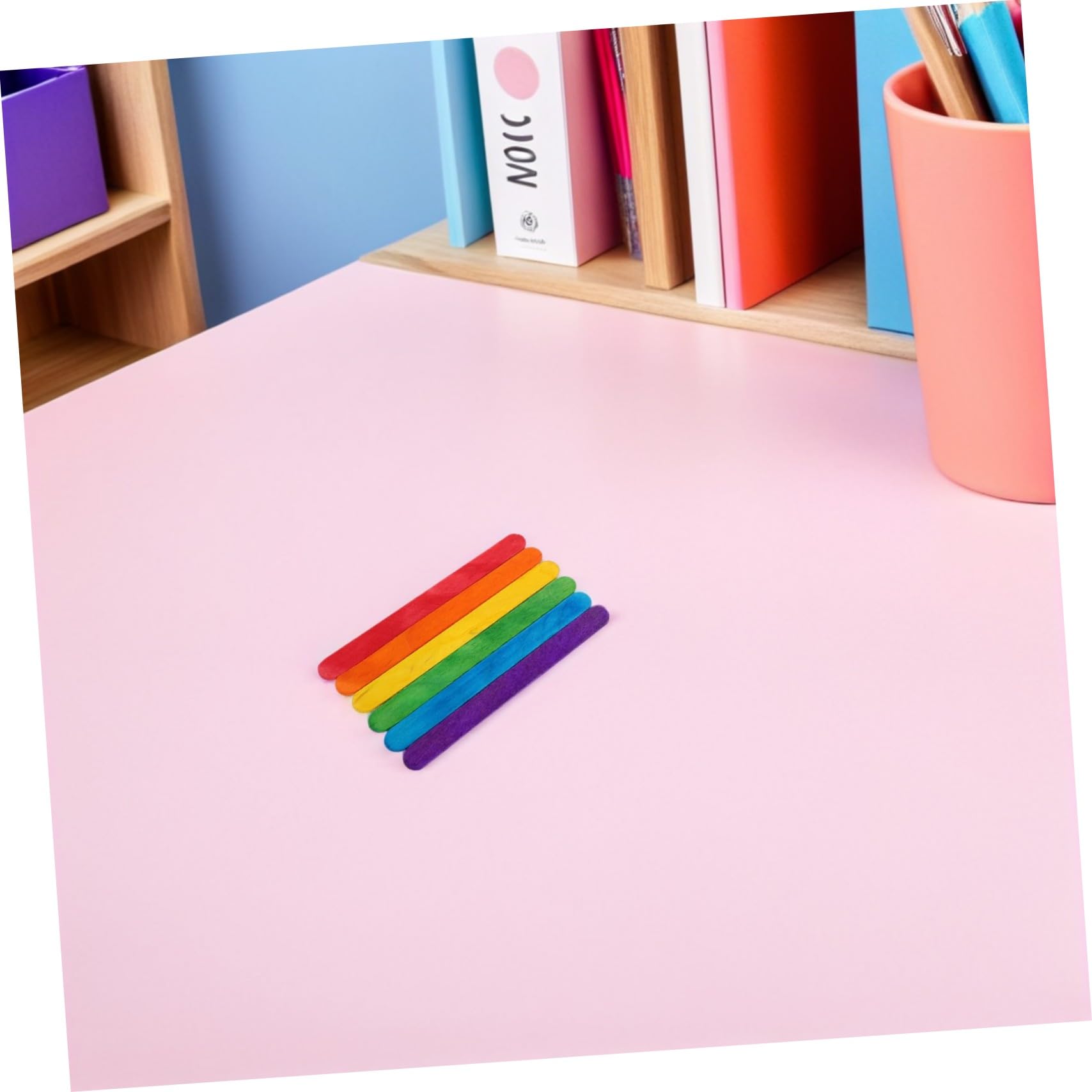 Colores Palitos 500 Madera Manualidades de Piezas para Infantiles | Madera, 114x10x2mm, Reutilizables, para Aula y Proyectos Científicos, Nontóxicos