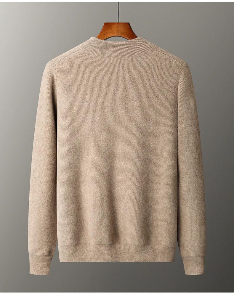 Men 100 Percent Cashmere Men O Collar Sweater Loose Cardigan Slim Warm Knit Solid Color Long Sleeve Sweater3