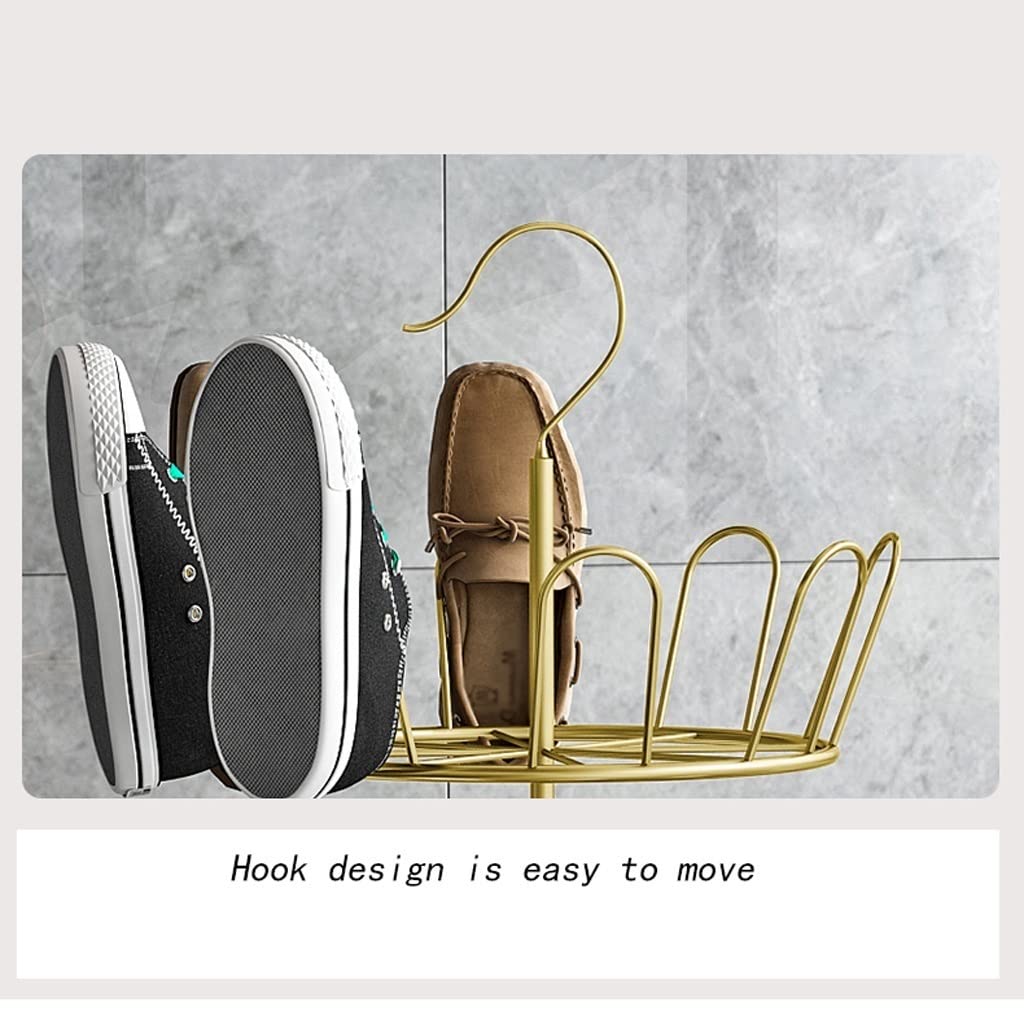 Étagère à chaussures avec crochets - Étagère à chaussures en fer - Parfait pour balcon, salon, chambre à coucher, couloir - Organiseur de chaussures multicouche EAN EAN