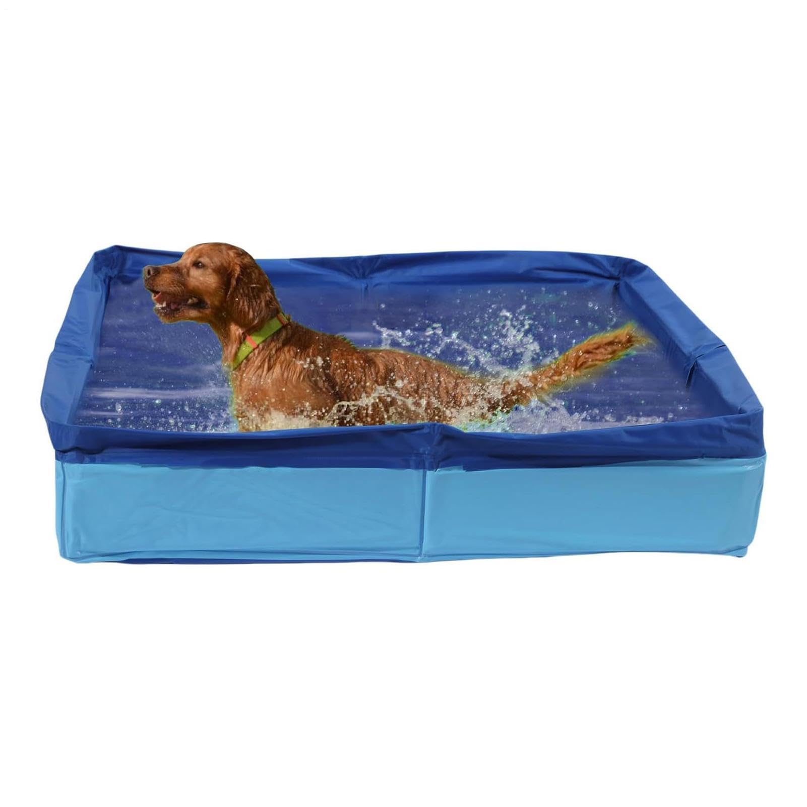 Pet Swimming Pool - PVC Foldable Wading Pool, Puppy Bathing Tub, Cat Cooling Tub, Square-Shaped Non-Inflatable Dog Bath Station, Space-Saving Portable Water Pond For Puppy Cats Other Animals