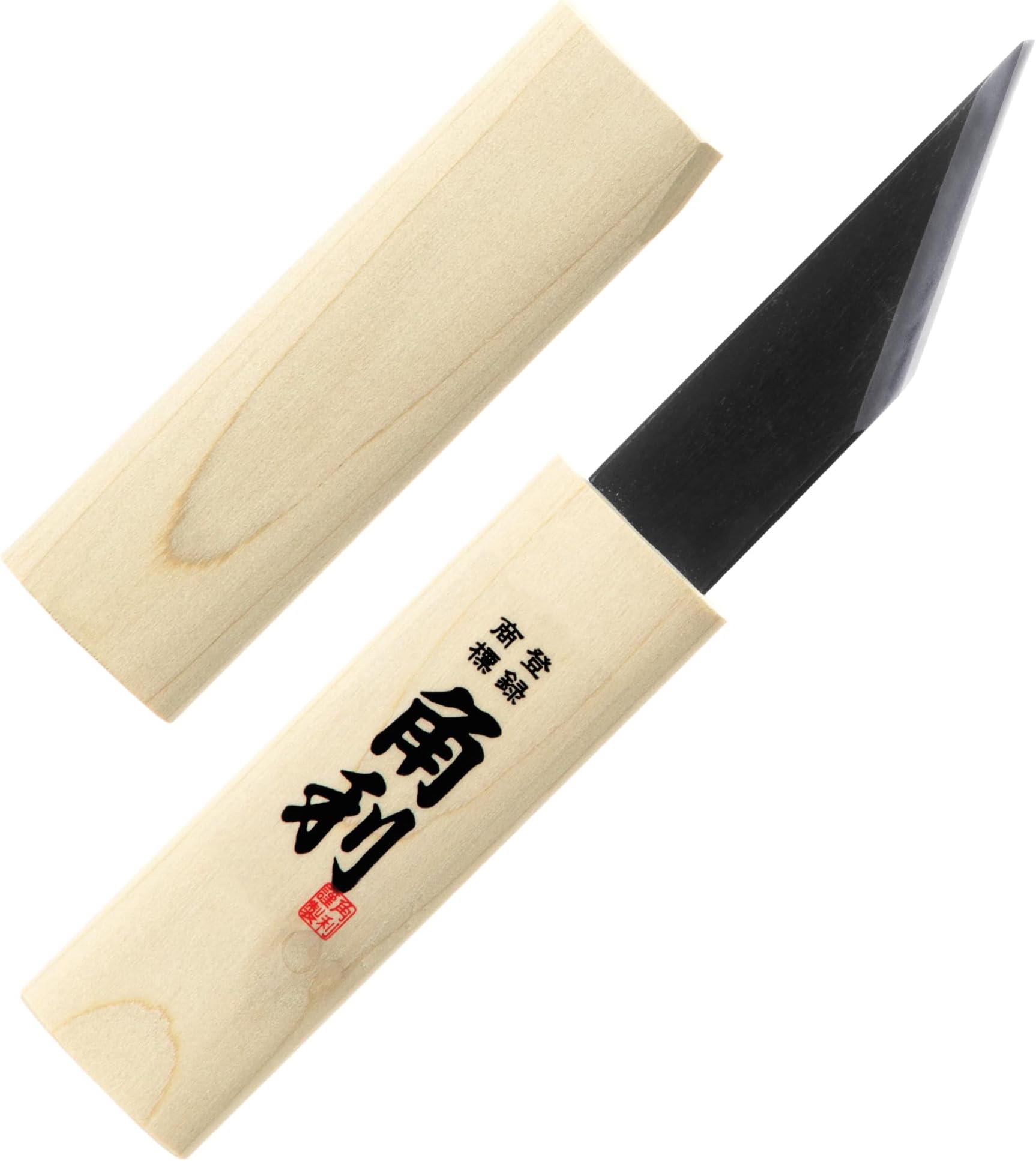 KAKURI Japanese Kiridashi Knife with Sheath 21mm Right Hand, Made in JAPAN, Hand-Forged Knife for Wood Marking, Scribing, Carving, Whittling, Woodworking