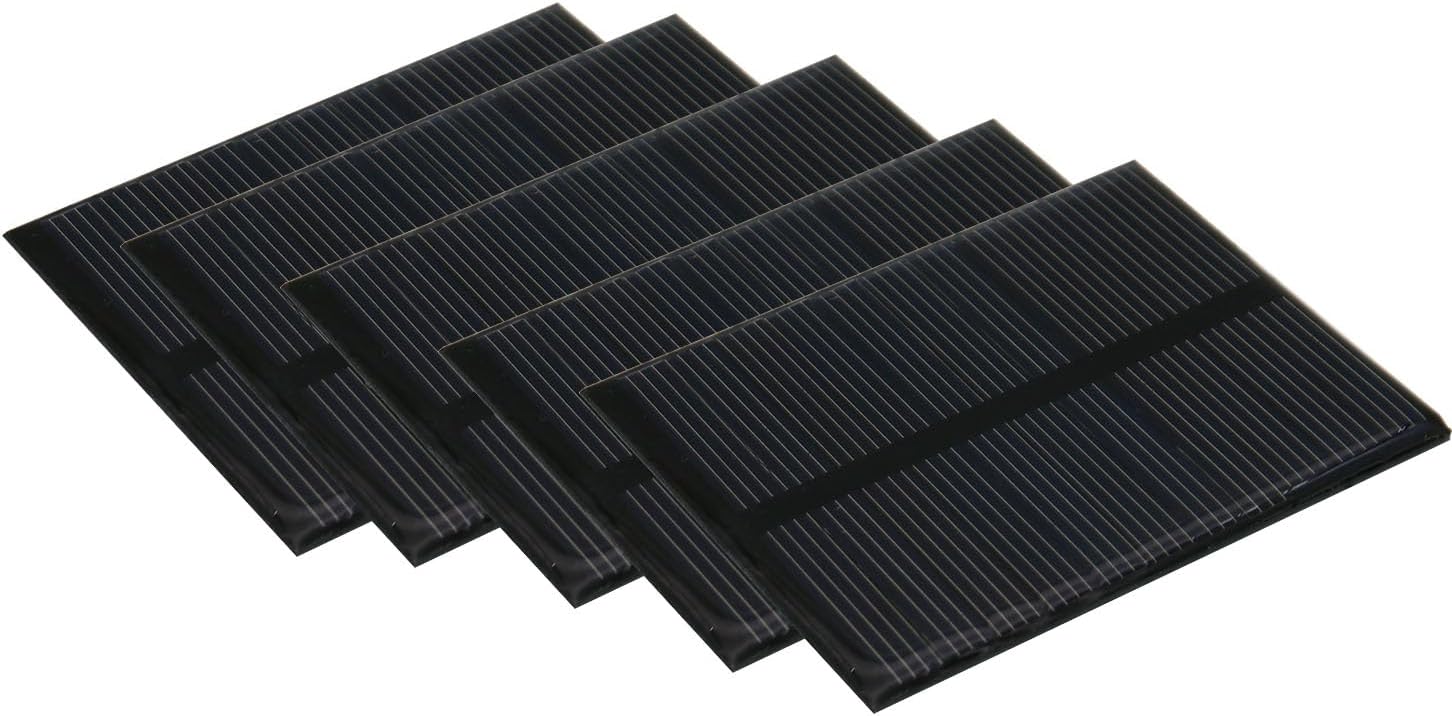 Qimoo 5Pcs Mini Solar Panels for Solar Power, 5.5V 90mA Mini Solar Panel Kit DIY Electric Toy Photovoltaic Cells Solar Epoxy Cell Charger 2.76"*2.17"(70mm*55mm)