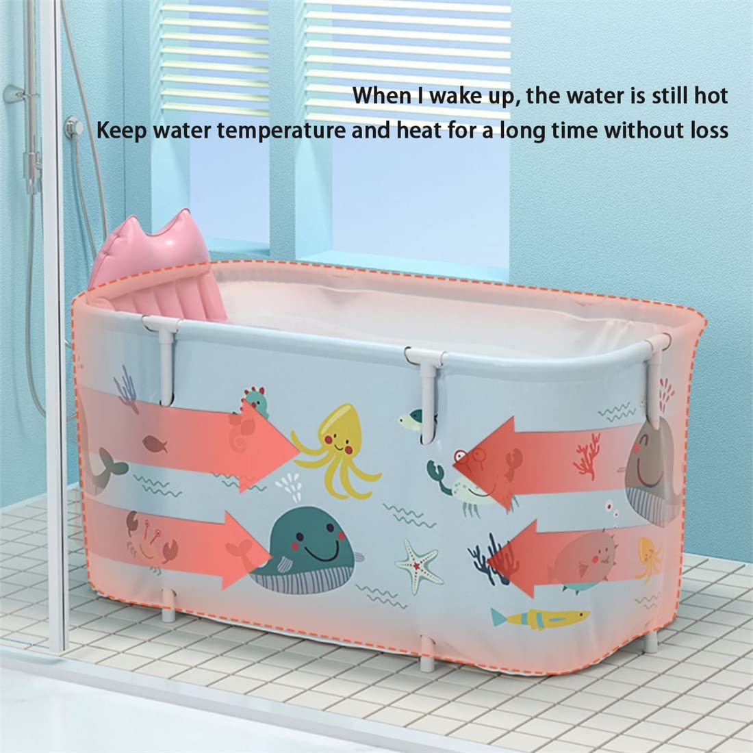Vasca da Bagno Pieghevole per Immersione Vasca da Bagno Portatile per Adulti Vasca da Bagno Calda autoportante, 6 Strati di Isolamento, per Bagno di Acqua Calda e Bagno di Ghiaccio