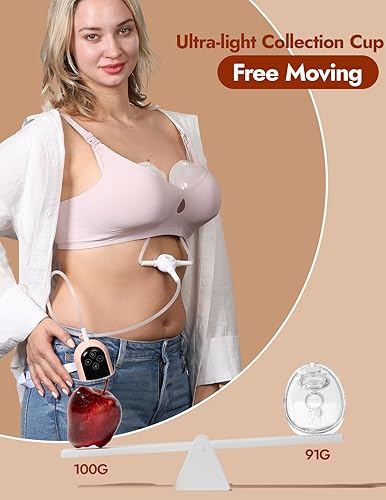 Miniatura 6 de NCVI Extractor de leche ultraligero y portátil, manos libres y portátil, extractor de leche eléctrico doble de grado hospitalario viene con brida de