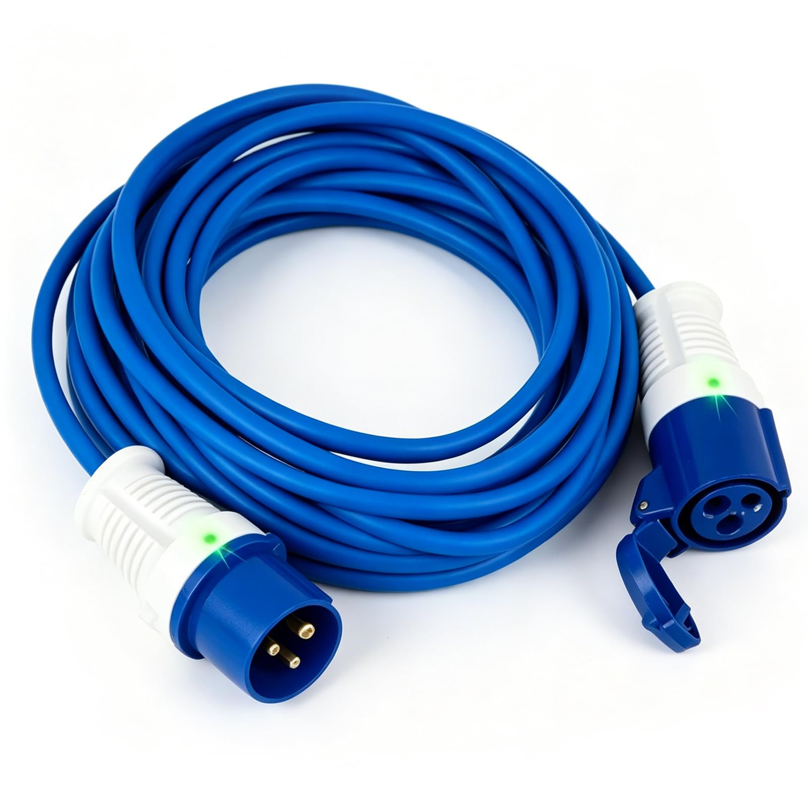Prolongador CEE 10 M 230 V 16 A, alargador de camping coche, CEE alargador eléctrico IP44, cable alargador caravana CEE, adecuado para camping, caravana, barco, astillero