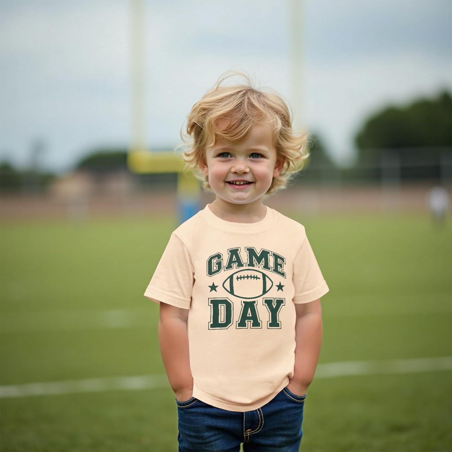 Toddler Girl Boy Football Shirt Funny Game Day T-Shirt Short Sleeve Kids Football Outfit Summer Sports Fans Tee Top - Image 3