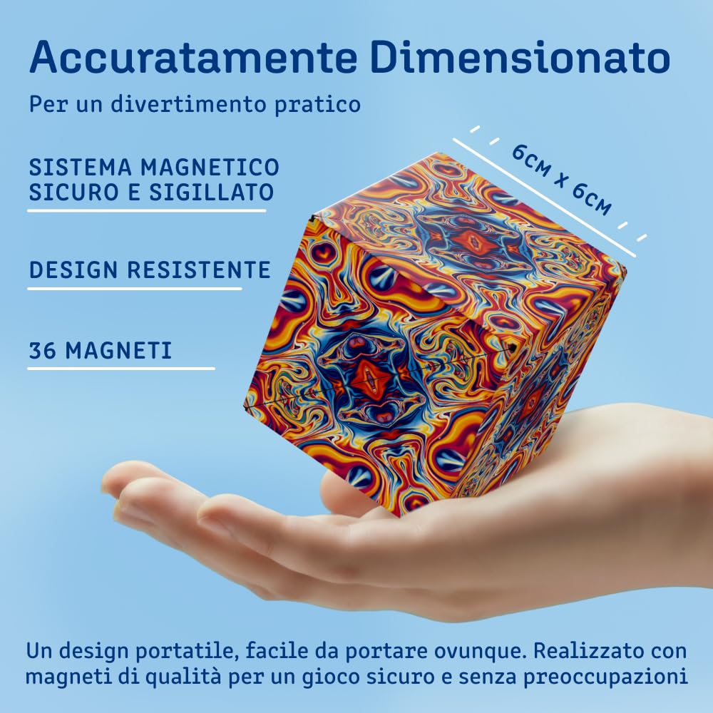 Shashibo Cubo Antistress - Gioco Bambini Pluripremiato e Brevettato con 36 Magneti in Terre Rare - Antistress Cubo 3D - Oltre 100 Forme Diverse (Spaced out)