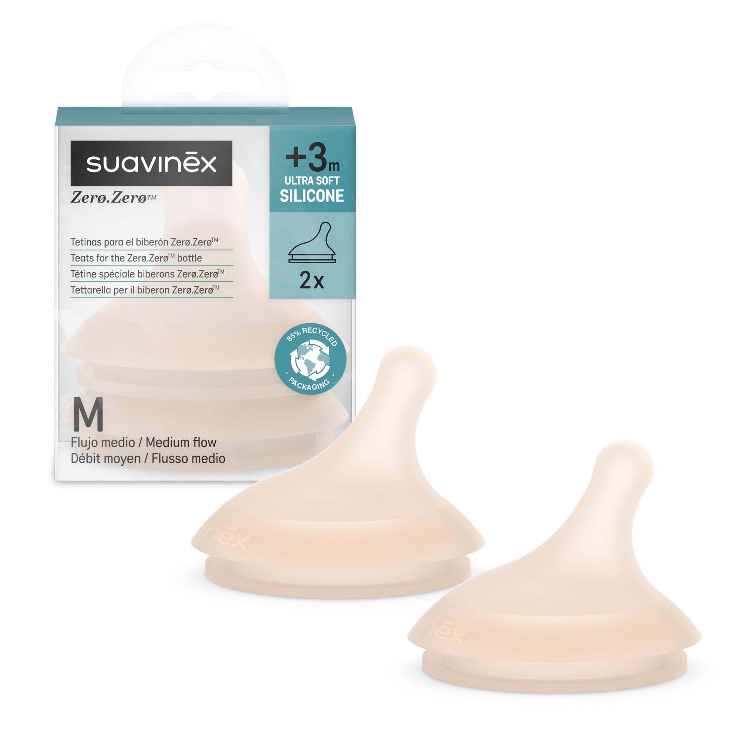 Suavinex, Pack de 2 Tetinas para el Biberón Anticólicos Zero Zero, Repuesto de 2 Tetinas de Flujo Adaptable (A) Se Adapta a la Fuerza de Succión del Bebé, Tetina Específica Lactancia Mixta, +0 M, Fair — view 19