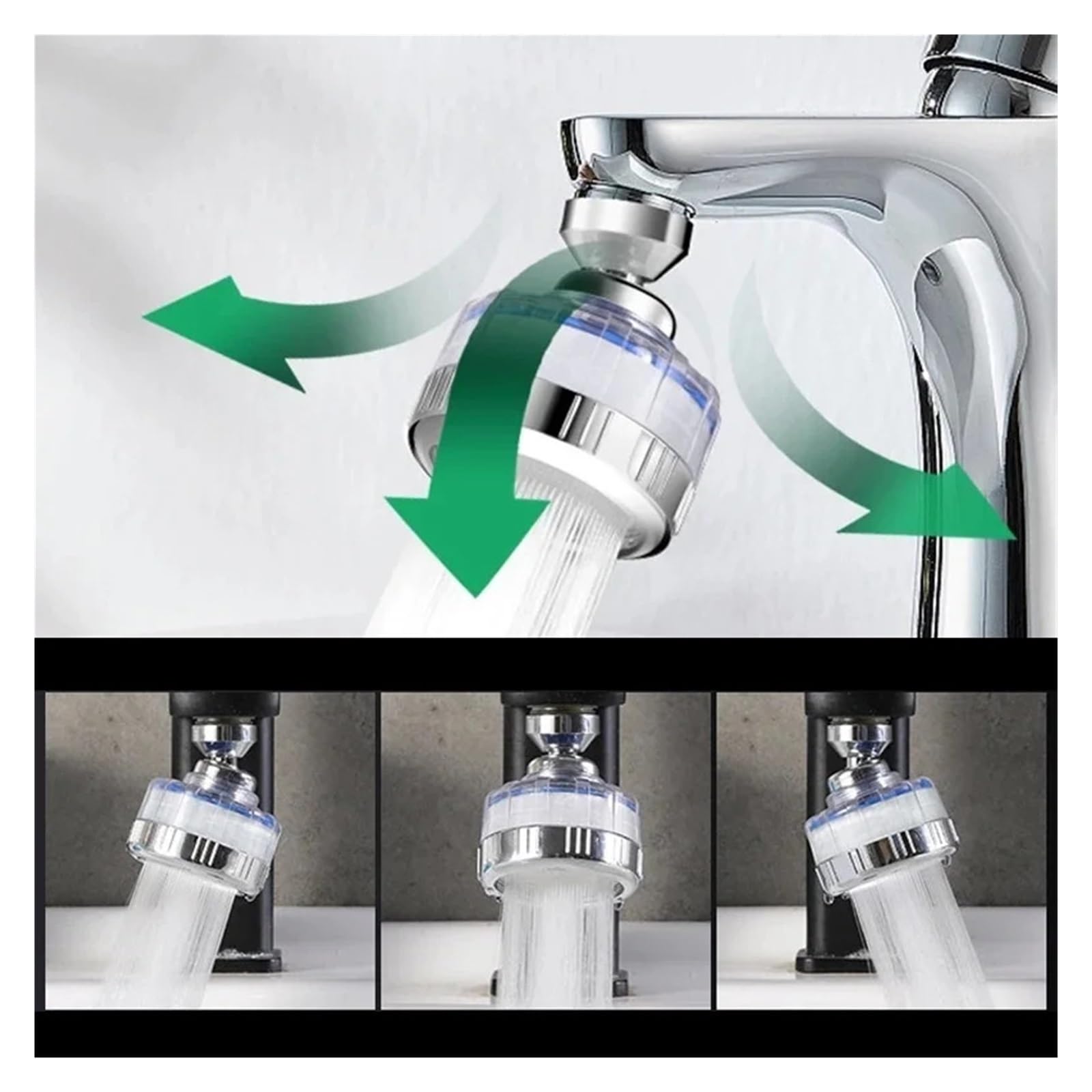 Adattatore Universale per Rubinetto da Cucina, ugello per Rubinetto da Bagno a Risparmio idrico con Filtro, connettore aeratore per Rubinetto, Testina spruzzatrice Anti-