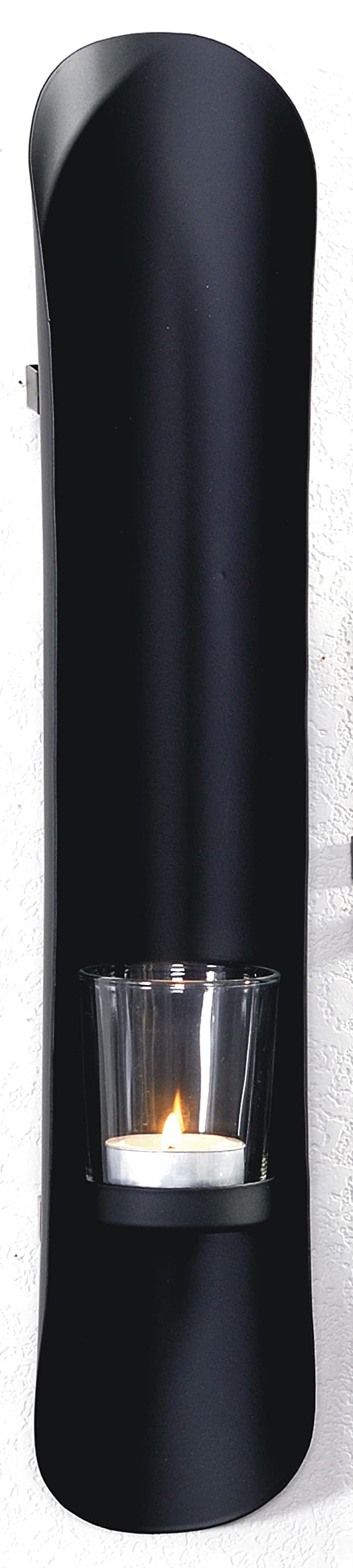 Portacandele Da Parete Novaliv - Set Di 4 In Metallo Nero Con Vetro, Vintage, Per Atmosfera Accogliente