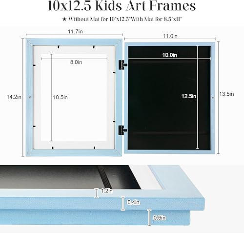 Miniatura 90 de [Paquete de 2] Marcos de arte para niños, marcos de arte para niños, de 8.5 x 11 pulgadas, con apertura frontal, intercambiables, marco de Crema