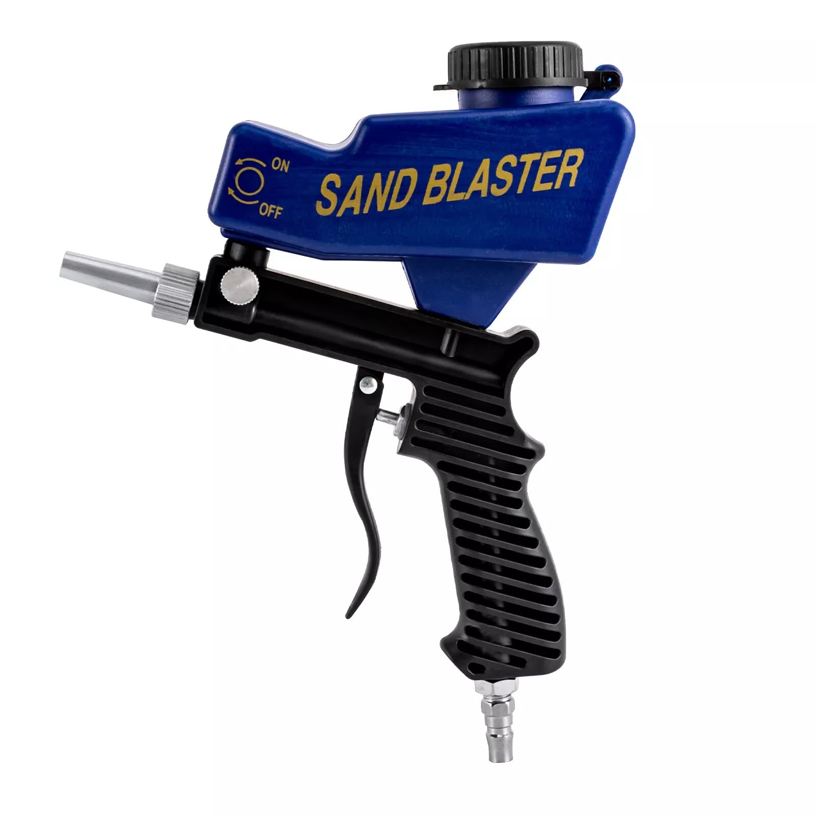 Sand Blasters 90Psi Gravity Sand Blaster Gun Soda Spray Tool Air Compressor Pneumatic Handheld Blue Professional Anti-Rust Sandblaster Blasting Machine For Spraying Remove Paint Stains Rust Spot, RF