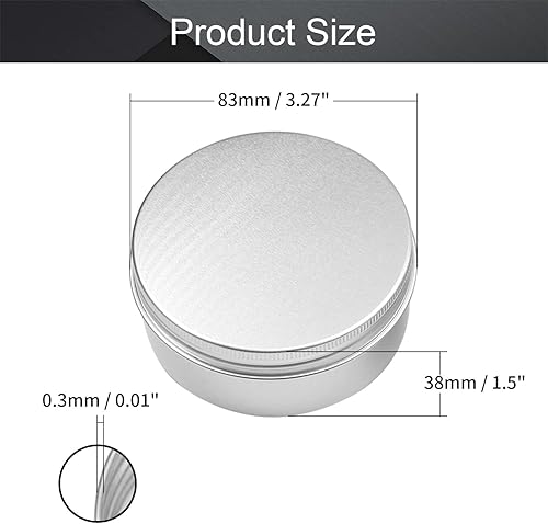 Vista 150 de Othmro Latas redondas de aluminio para tapas de metal, con tapa de rosca de 2.0 fl oz/2 onzas, 2.677 x 0.984 in (D* H) contenedores de aluminio