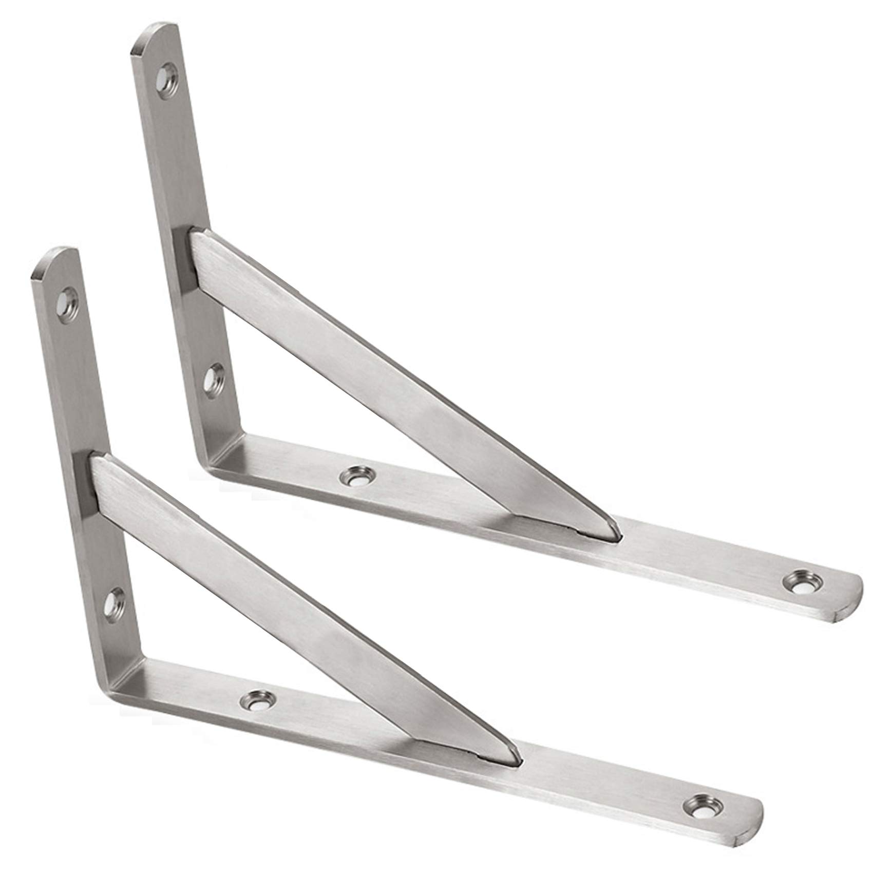 Staffe per mensole in acciaio inossidabile, supporto per mensole da appendere a parete, staffe per mensole montate a parete da 2 pezzi, staffe galleggianti, staffe a forma di L da 90 gradi (300x155