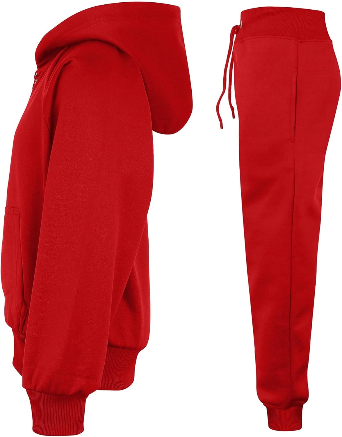 Plain Tracksuit Hoodie with Jogger Sweatpants Sports Activewear Set Girls Boys Children Age 5-13 years