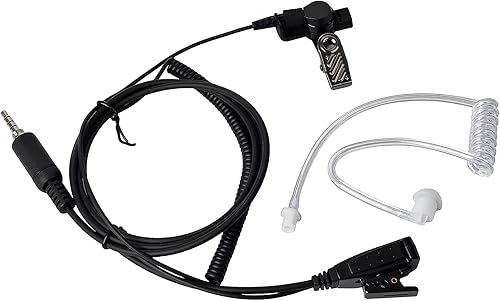Miniatura 7 de HYS Auriculares de vigilancia de radio de seguridad con tubo de bobina acústica transparente, kit de audio para YAESUVertex Radio VX-6 VX-7E VX-120
