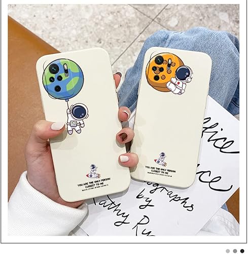 Miniatura 3 de Funda de astronauta linda para Xiaomi para Redmi Note 10 9 8 11 Pro Plus 10S 9S 9T 8T 9C Mi 11T Poco X3 NFC M4 M3 F3 Cubierta de silicona líquida,