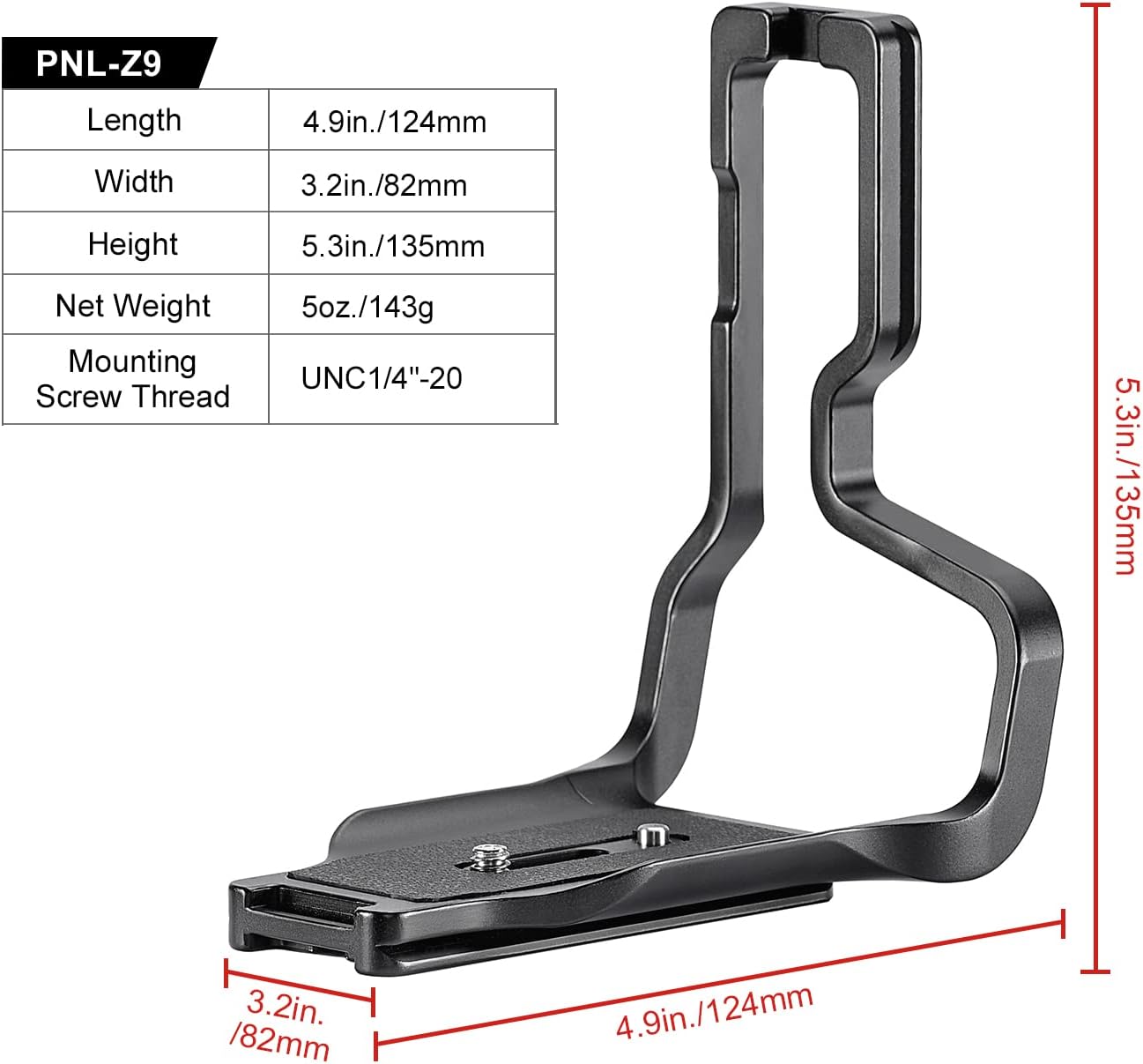 L-Bracket for Z9 DSLR Arca Swiss Quick Release Plate, 2540 - Image 9