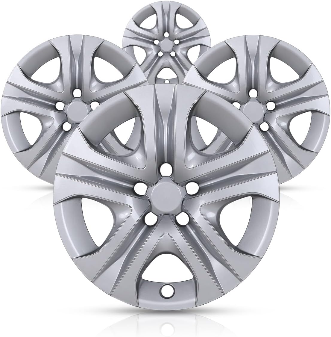ROXX 4-Pack 17 Inches Wheel Rim Cover Hubcaps,fits for 2013-2018 Toyota RAV4，Redesign Fashion Style Replacement Hubcaps,Car Truck SUV Hub Accessories, Silver