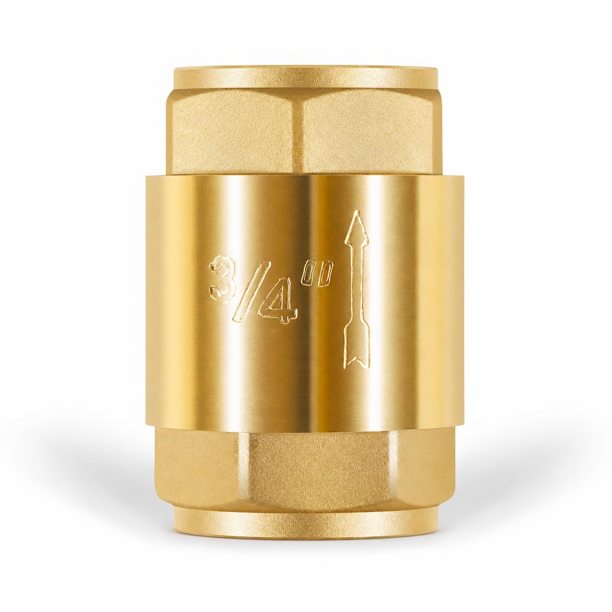 Photo 1 of One Way Brass In-Line Check Valve 3/4 Inch IPS, In Line Water Hose Check Valve with Backflow Prevention for Water Supply System